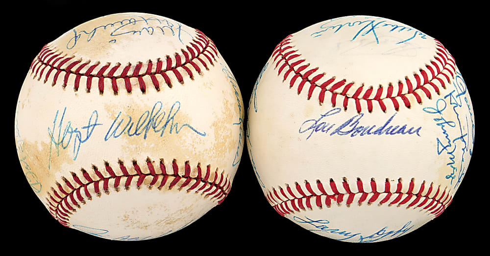 Hall of Famer & Star Multi-Signed Baseball Pair (29 Total Signatures, 23 Hall of Fame) with Banks, Drysdale, Gibson & Hunter