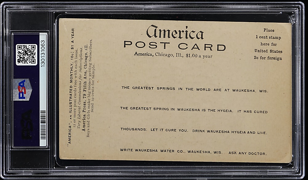 1906 PC798-D066 America Press "Hello Old Sox!" Chicago White Sox vs. Chicago Cubs World Series Postcard PSA GOOD 2 - Only Graded Example!