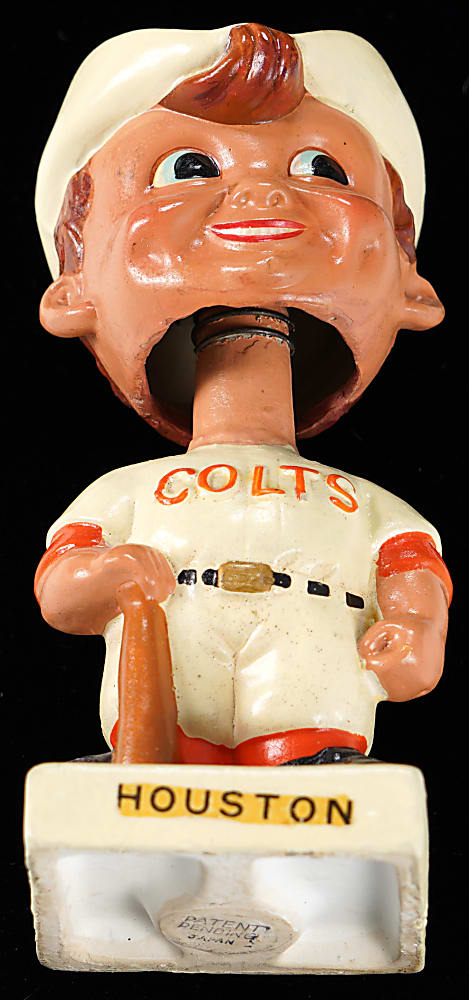 1960s Houston Colt .45s White Square Base Bobblehead - Tougher Example