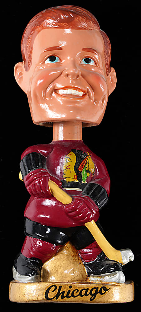 1960s Chicago Blackhawks Real Face Bobblehead - Tougher Example