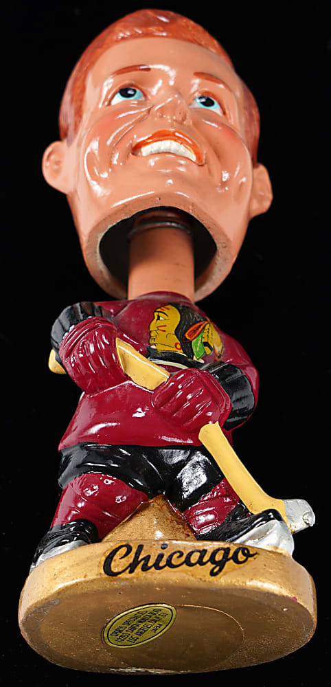 1960s Chicago Blackhawks Real Face Bobblehead - Tougher Example