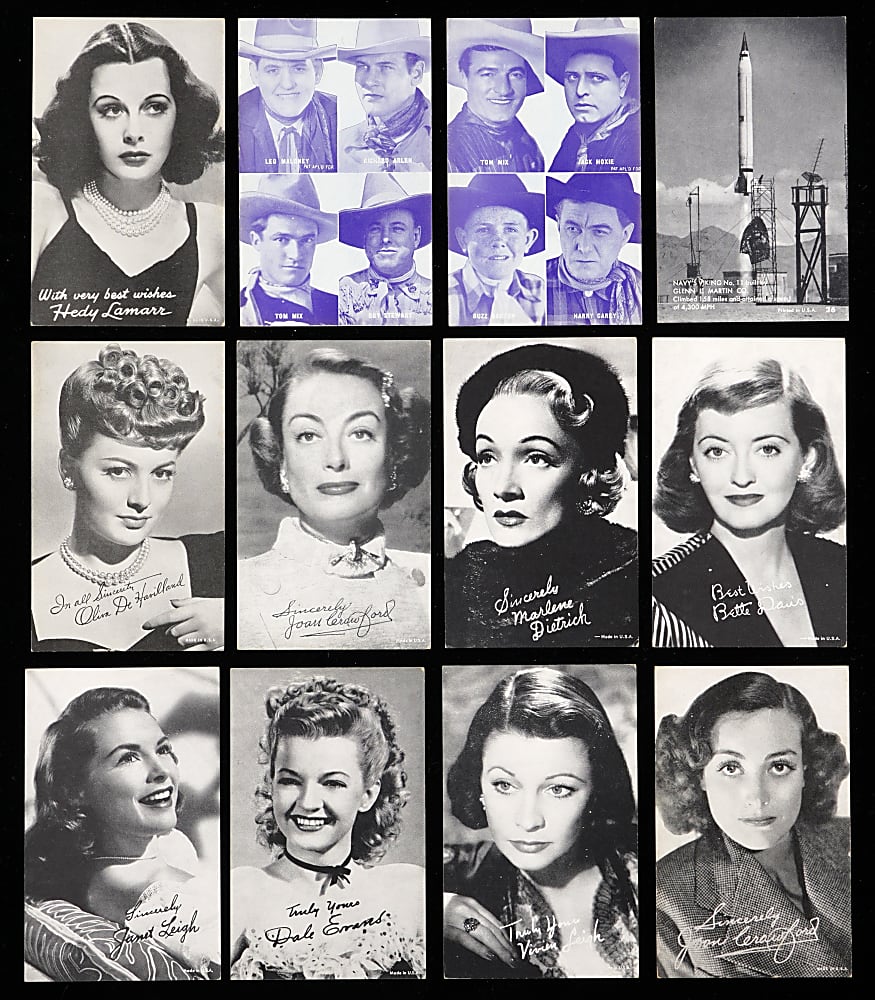 1930s-1960s Non-Sport Exhibit Collection (250+) with Actors, Entertainers, Westerns, Military, Cars