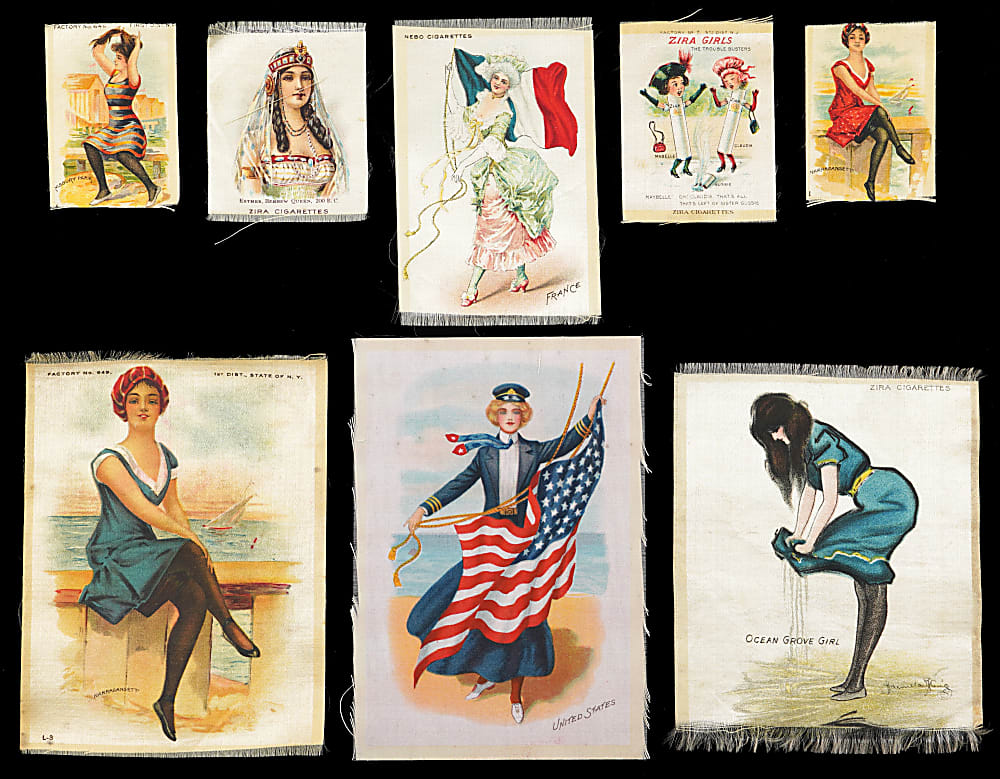 1910s Ladies Silk Collection (83) with Bathing Beach Girls & Flag Girls of Nations Complete Sets