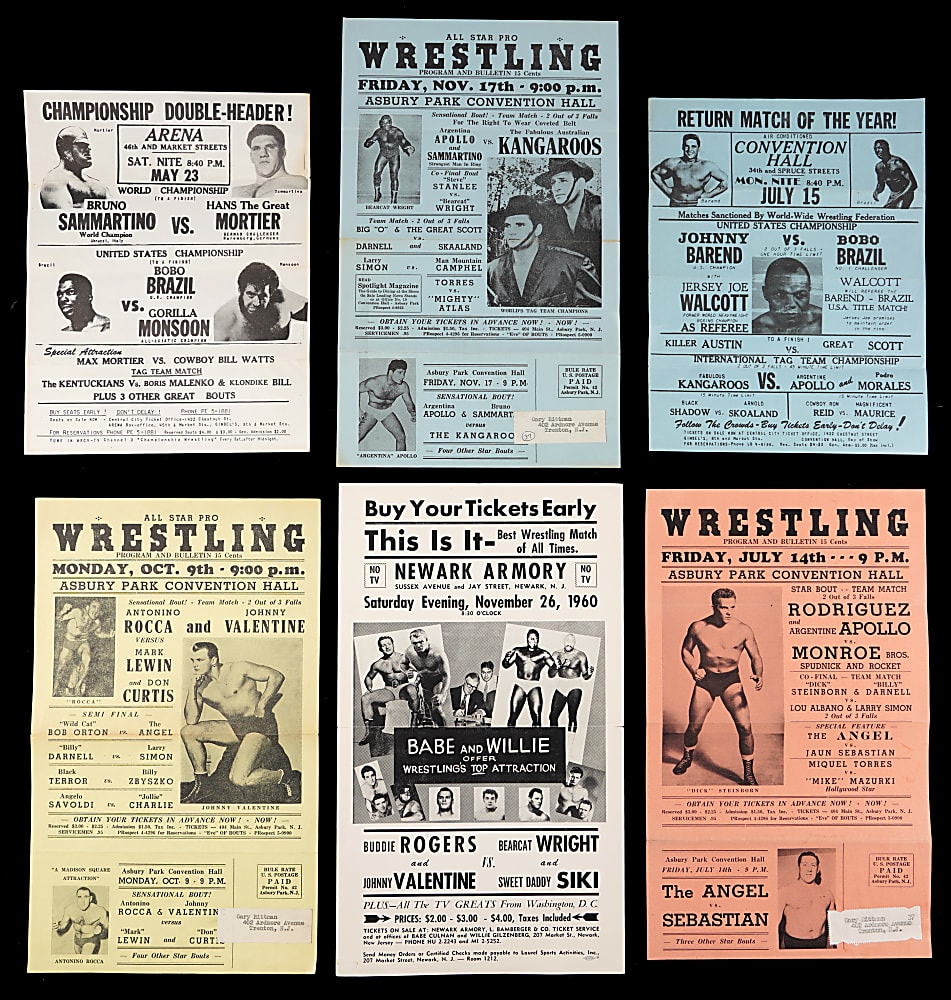 1960s-1970s Wrestling Broadsides/Flyers (19) with Bruno Sammartino, Antonio Rocca & Gorilla Monsoon