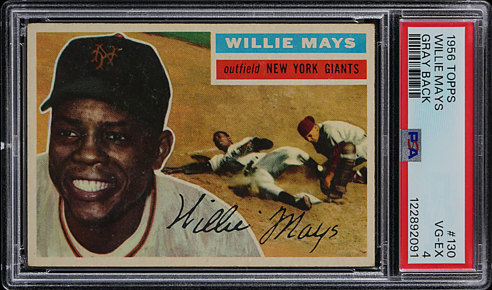 1956 Topps #130 Willie Mays Gray Back PSA VG-EX 4