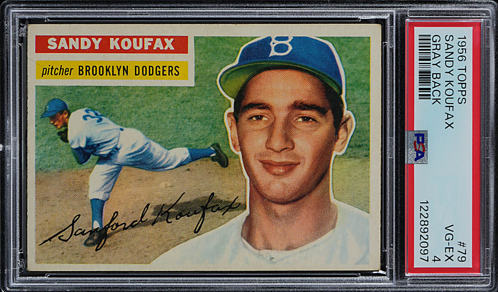 1956 Topps #79 Sandy Koufax Gray Back PSA VG-EX 4