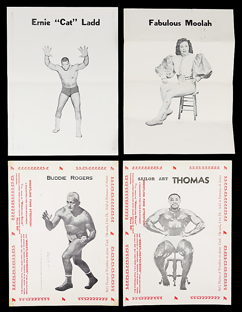 1960s Wrestling Program Posters (13) with Buddy Rogers, Fabulous Moolah