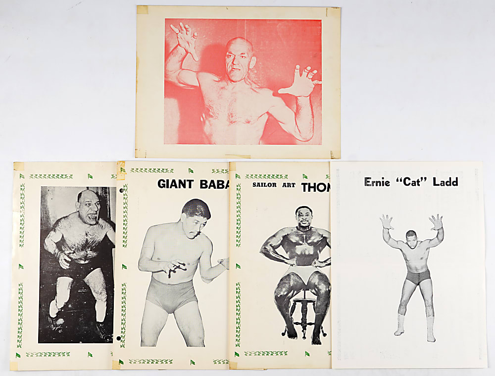 1960s Wrestling Program Posters (13) with Buddy Rogers, Fabulous Moolah