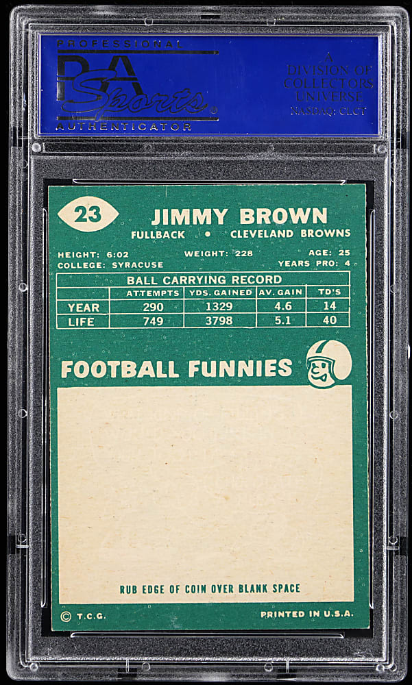 1960 Topps Football #23 Jim Brown PSA NM 7