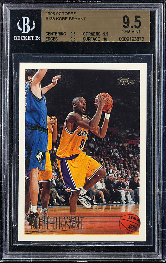 1996-1997 Topps Basketball #138 Kobe Bryant Rookie BGS GEM MINT 9.5