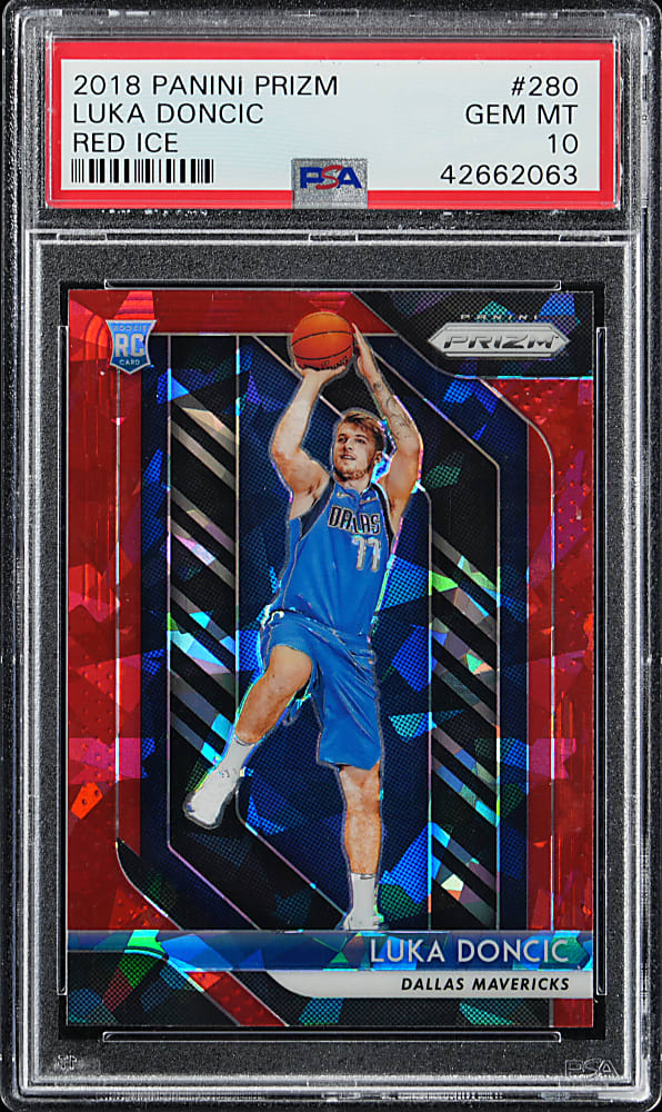 2018-2019 Panini Prizm Basketball #280 Luka Doncic Rookie Red Ice PSA GEM MINT 10