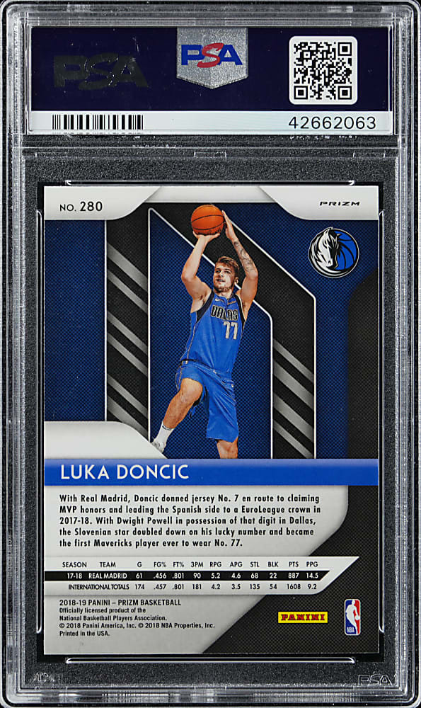 2018-2019 Panini Prizm Basketball #280 Luka Doncic Rookie Red Ice PSA GEM MINT 10