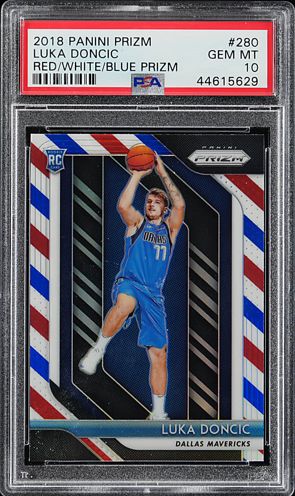 2018-2019 Panini Prizm Basketball #280 Luka Doncic Rookie Red/White/Blue Prizm PSA GEM MINT 10