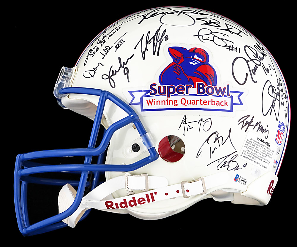 Super Bowl Winning Quarterback Multi-Signed Helmet (32) Including Tom Brady & Joe Montana - Full JSA & PSA/DNA LOA