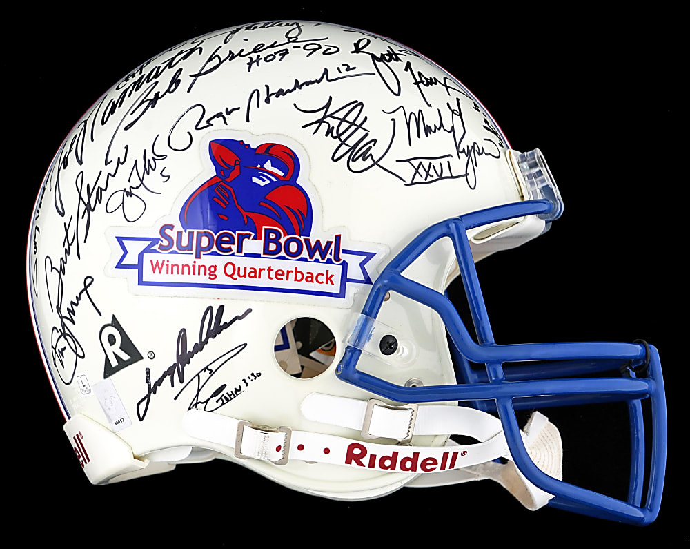 Super Bowl Winning Quarterback Multi-Signed Helmet (32) Including Tom Brady & Joe Montana - Full JSA & PSA/DNA LOA