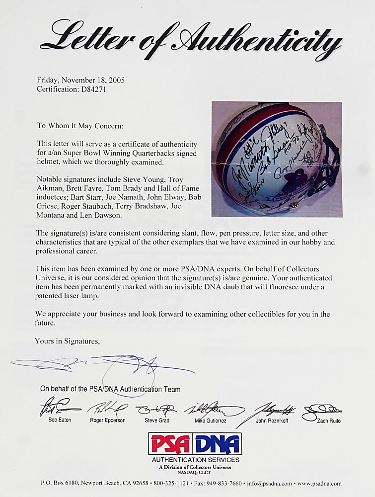 Super Bowl Winning Quarterback Multi-Signed Helmet (32) Including Tom Brady & Joe Montana - Full JSA & PSA/DNA LOA