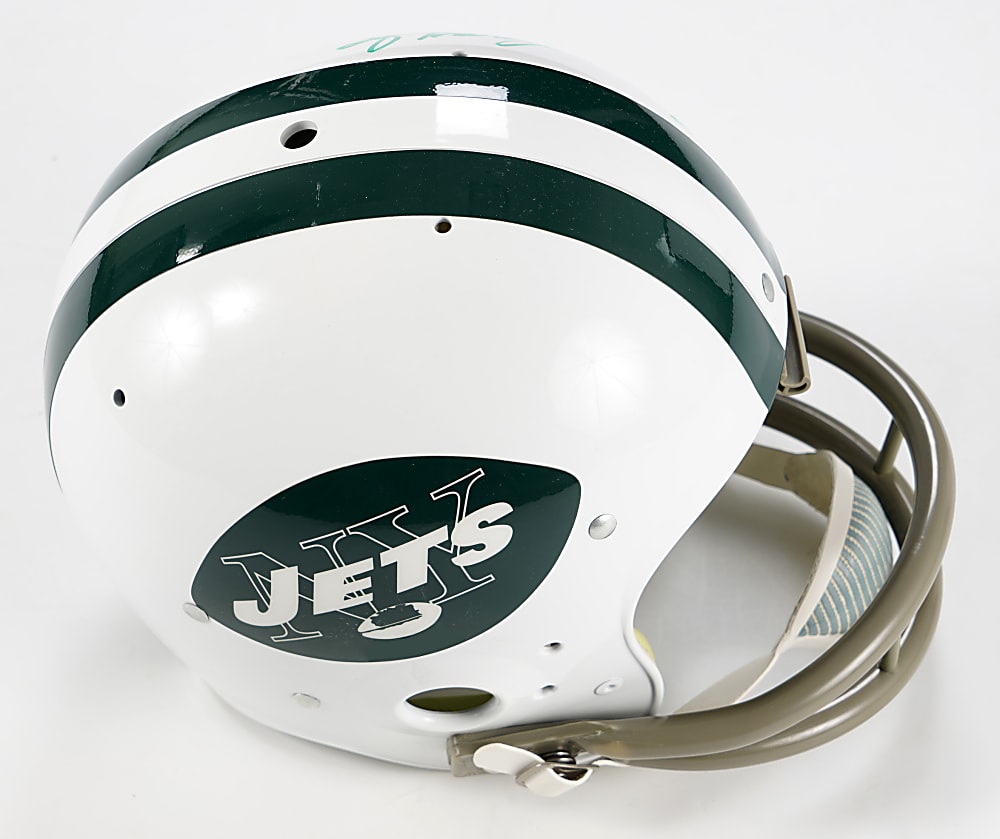 Joe Namath Signed & Inscribed New York Jets Kra-Lite Full-Sized Helmet with PSA COA