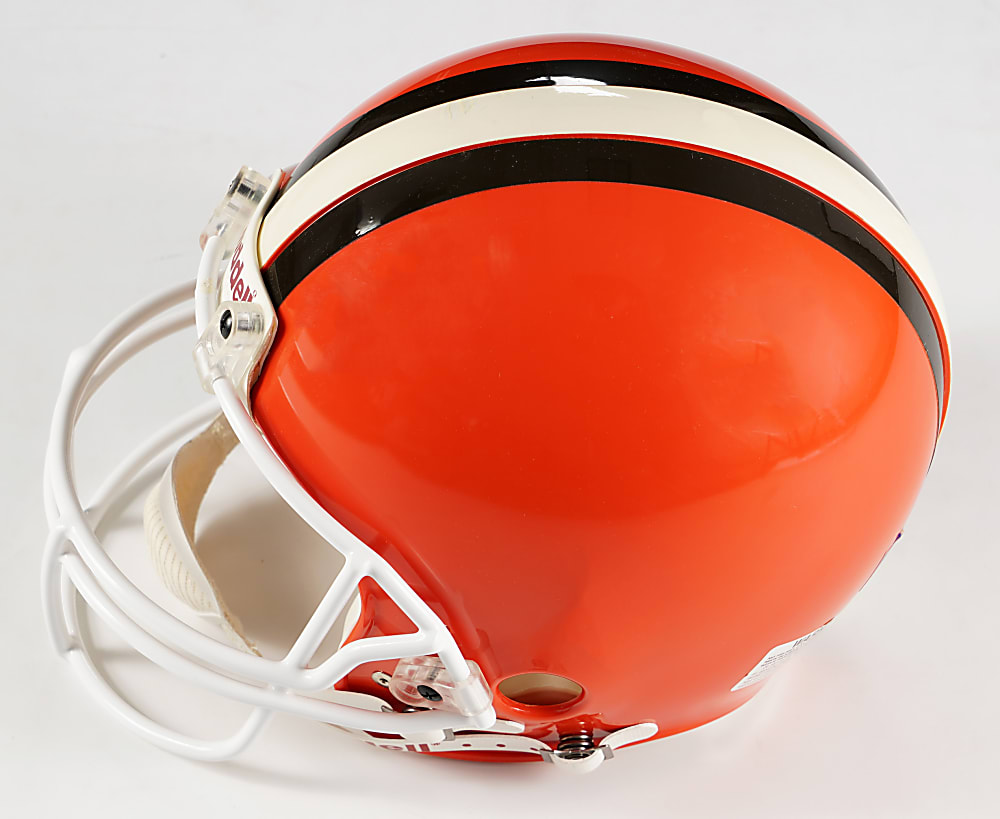 Otto Graham Signed & "Mr. Automatic, HOF 1965" Inscribed Cleveland Browns Authentic Full-Sized Helmet - PSA COA