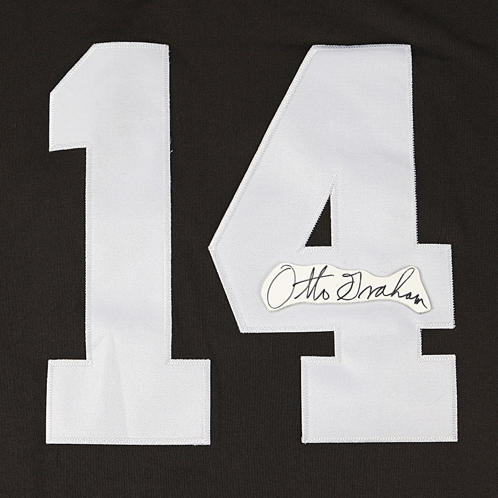 Otto Graham Cut Signature Affixed to Mitchell & Ness 1946-1955 Cleveland Browns Jersey - JSA
