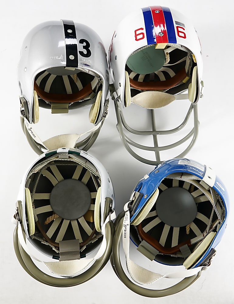 AFL Merger Signed Kra-Lite Full-Size Helmet Quartet with Blanda, Lamonica, Maynard & Shaw - Various Inscriptions