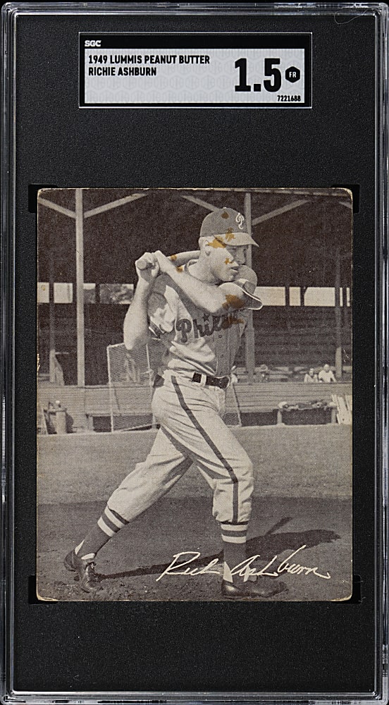 1949 Lummis Peanut Butter Richie Ashburn Rookie SGC FAIR 1.5