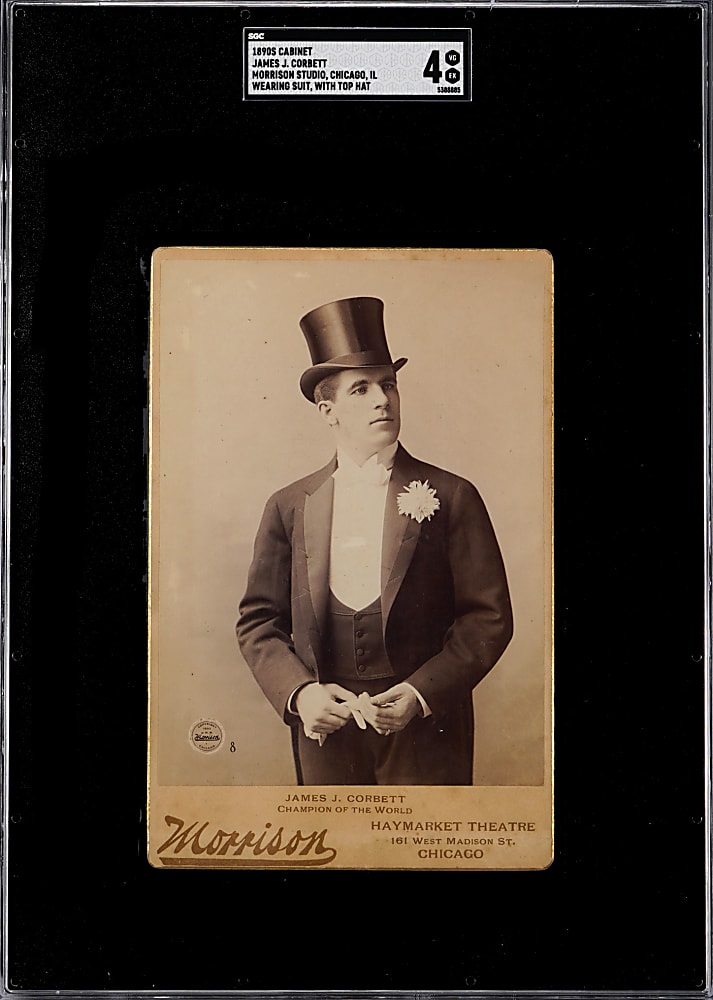 1890s James J. Corbett Morrison Studio (Chicago, IL) Cabinet SGC VG/EX 4 - Gorgeous!