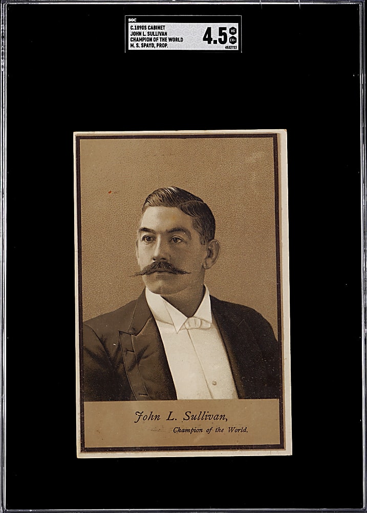 1890s John L. Sullivan Champions of the World M.S. Spayd Cabinet SGC VG/EX+ 4.5 - Striking!