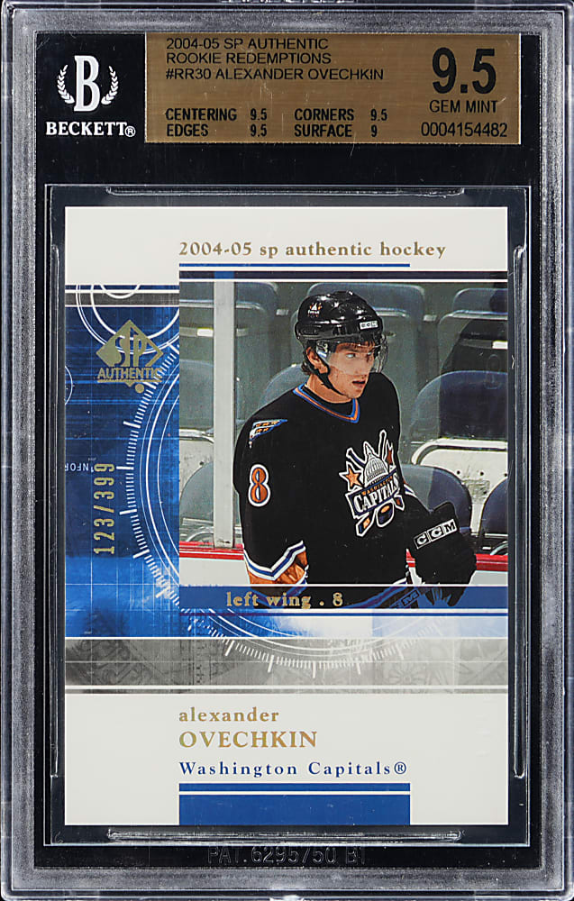 2004-2005 SP Authentic Hockey Rookie Redemptions #RR30 Alex Ovechkin Rookie #123/399 BGS GEM MINT 9.5