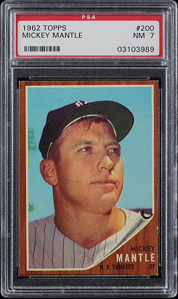 1962 Topps #200 Mickey Mantle PSA NM 7