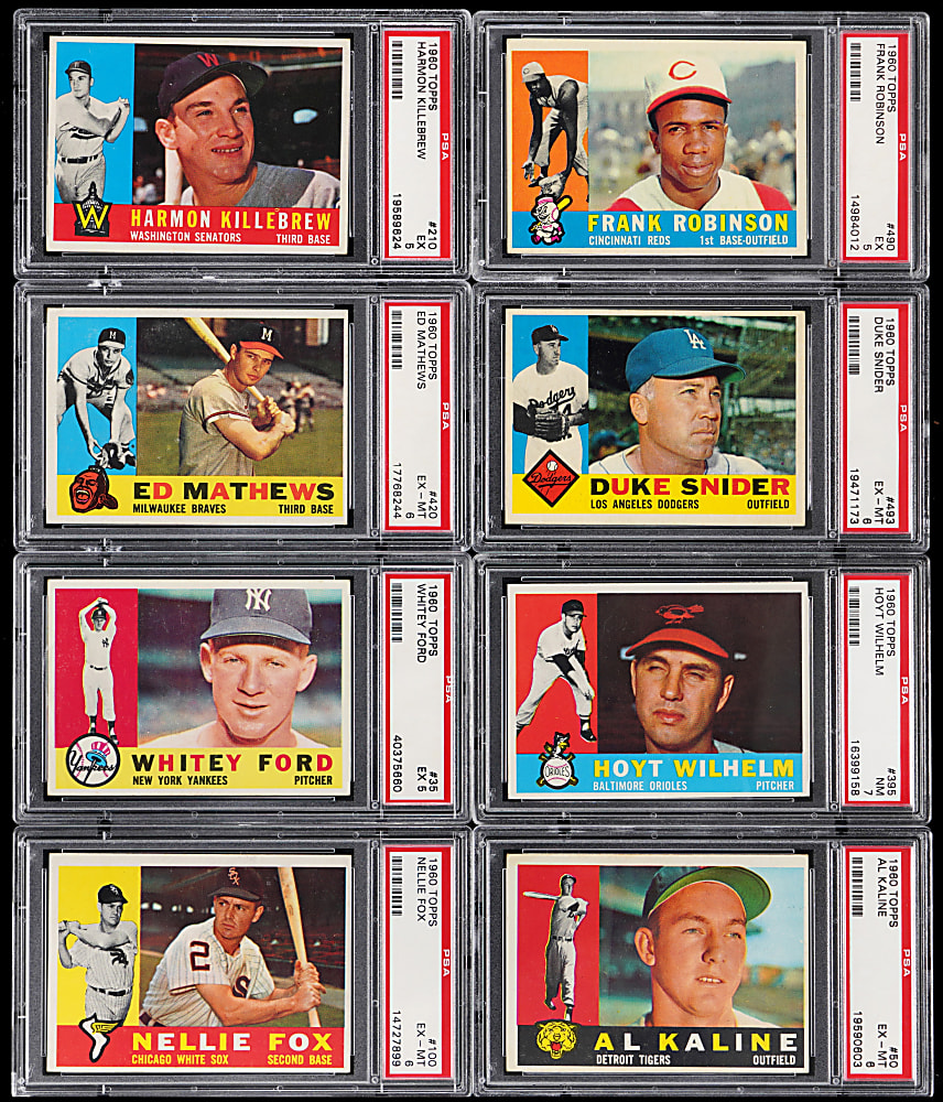 1960 Topps Hall of Fame PSA EX 5 to NM 7 Graded Collection (8)