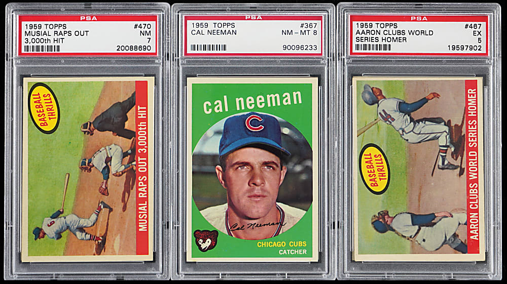 1959 Topps PSA Graded Collection (9) with (7) Hall of Famers