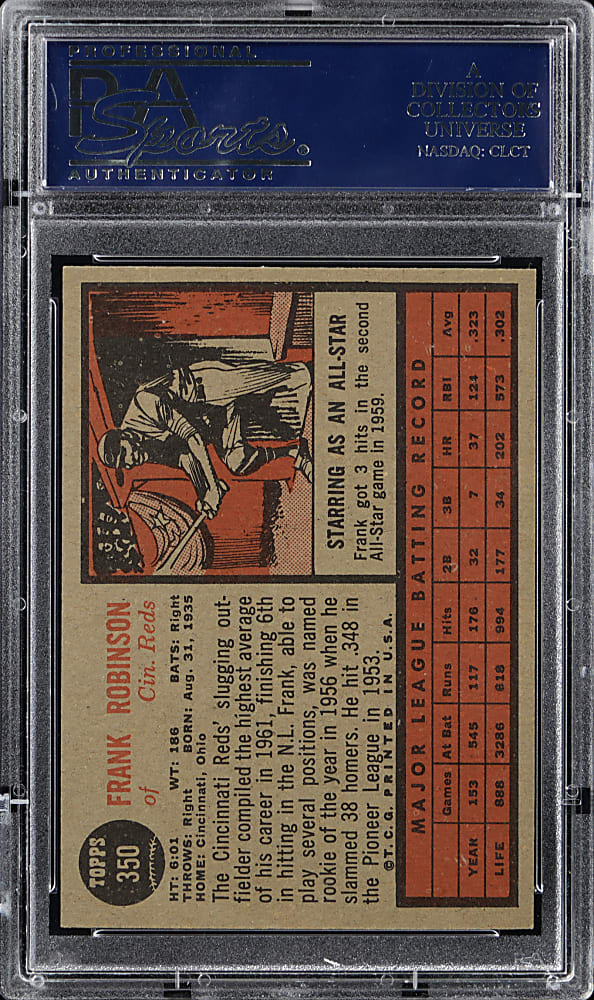 1962 Topps #350 Frank Robinson PSA NM 7