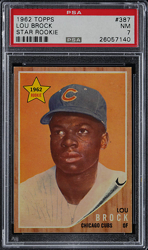 1962 Topps #387 Lou Brock Rookie PSA NM 7