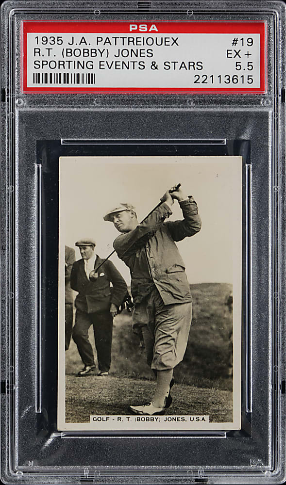 1935 J.A. Pattreiouex Sporting Events & Stars R.T. (Bobby) Jones PSA EX+ 5.5