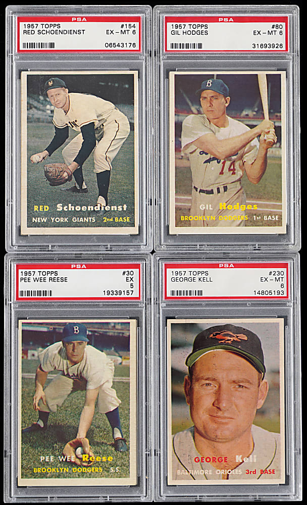 1957 Topps Hall of Fame & Star PSA EX  5 to NM 7 Graded Collection (10)