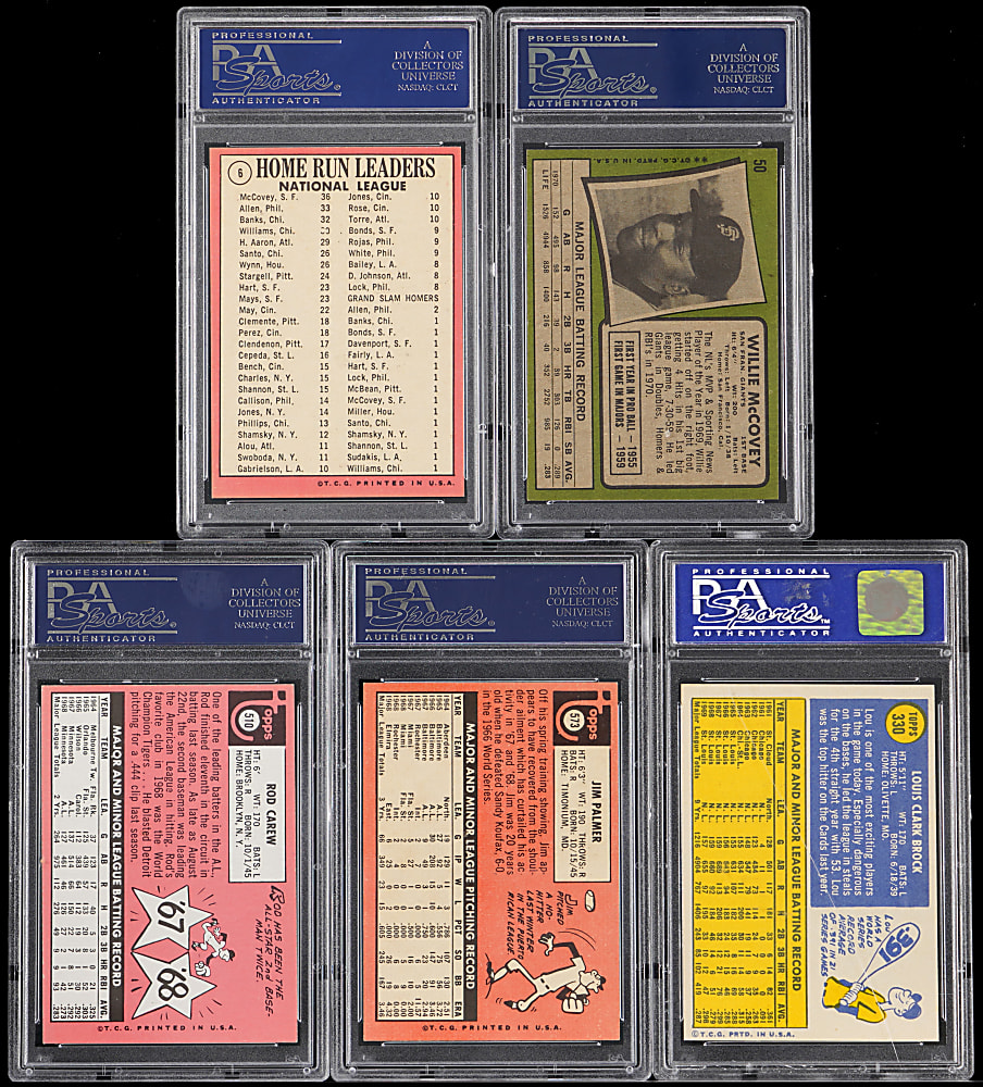 1969-1971 Topps Hall of Fame PSA EX-MT+ 6.5 to NM-MT 8 Collection (5)