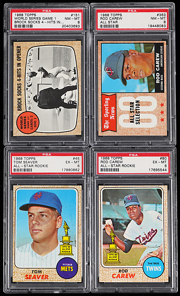 1968 Topps Hall of Fame PSA Graded Quartet with Rod Carew & Tom Seaver