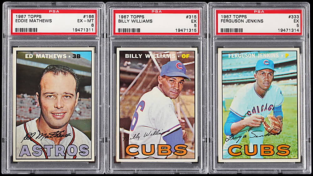 1967 Topps Hall of Fame PSA Graded Collection (9) with Willie Mays