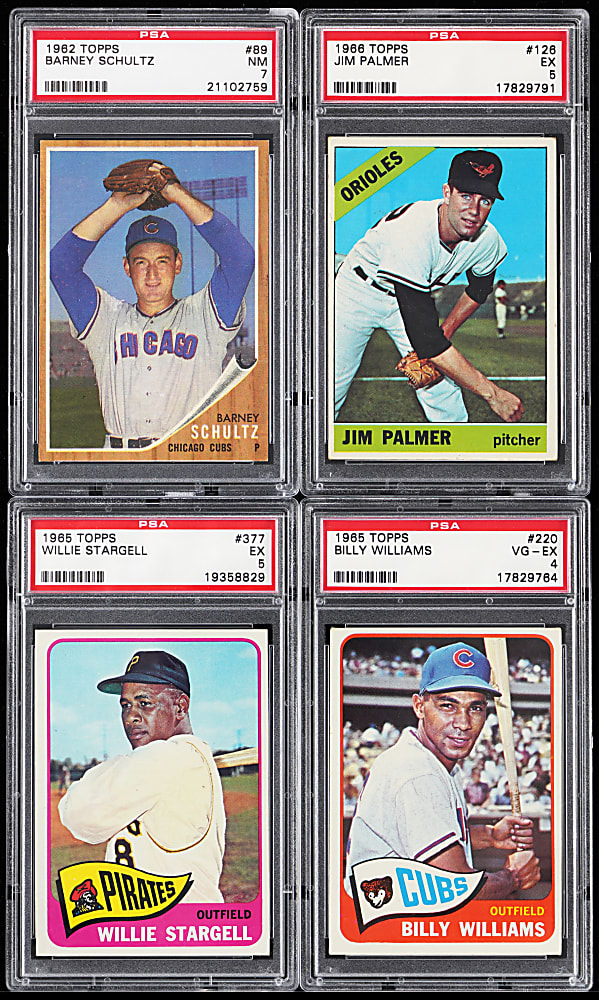 1962-1966 Topps Hall of Fame & Star PSA Graded Collection (10) with Hank Aaron & Jim Palmer Rookie
