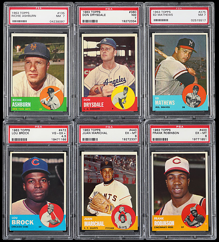 1963 Topps Hall of Fame PSA Graded Collection (6)