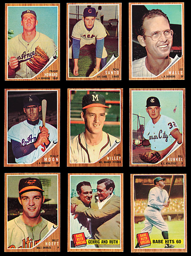 1962 Topps Green Tint Complete Set (87) with (12) PSA Graded - Clean!