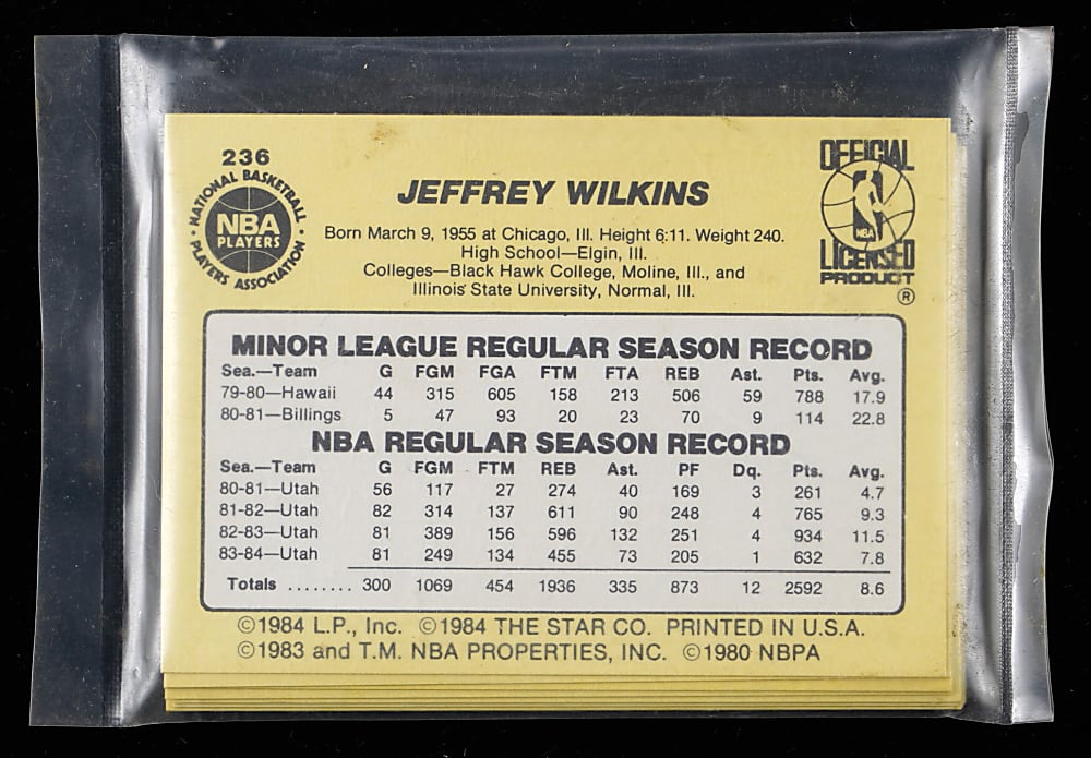 1984-1985 Star Basketball Utah Jazz Unopened Bagged Team Set with John Stockton Rookie