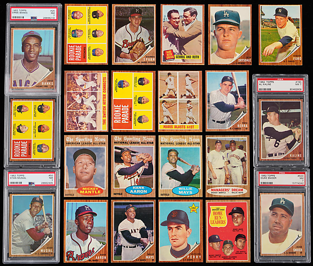 1962 Topps Near Set (587/598) Plus (7) Variations with (125) Graded  - Sharp!
