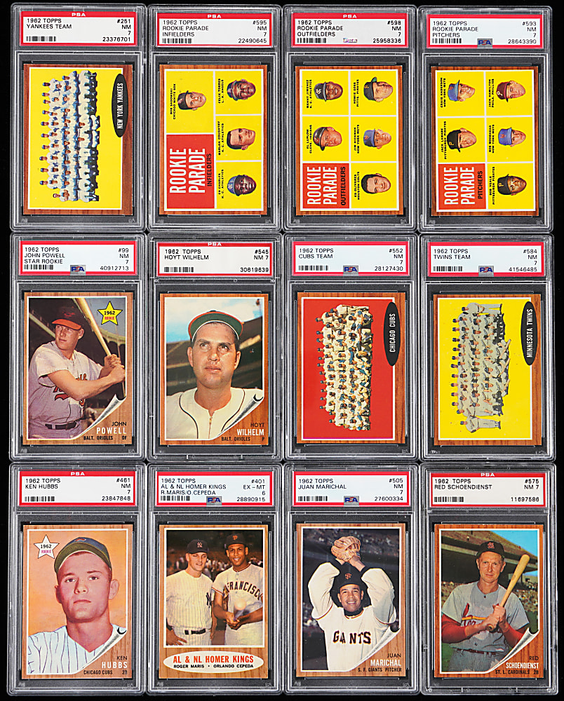 1962 Topps Near Set (587/598) Plus (7) Variations with (125) Graded  - Sharp!
