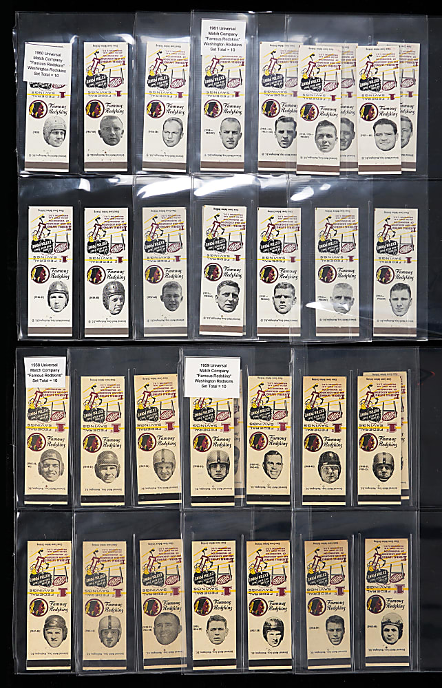 1958-1961 First Federal Savings Famous Redskins Matchbook Covers Complete/Near Set Run