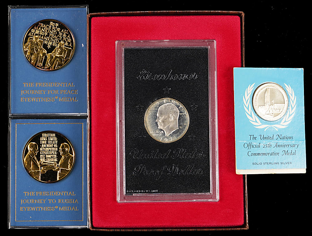 1970-1972 Packaged Silver Medal/Coin Collection with 1970-1971 Gallery of Great Americans Set (24) & Singles (4)
