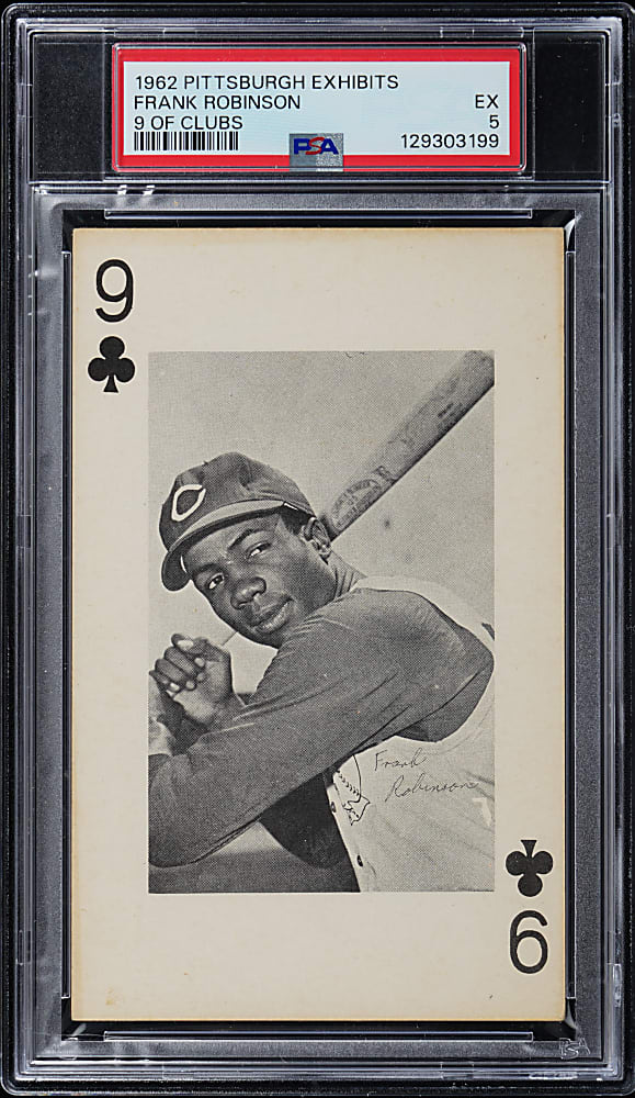 1962 Pittsburgh Exhibits Frank Robinson 9 of Clubs PSA EX 5