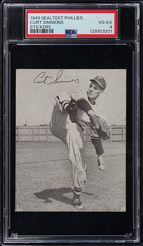 1949 Sealtest Phillies Stickers Curt Simmons PSA VG-EX 4