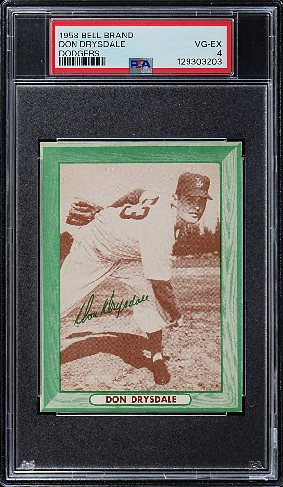 1958 Bell Brand Dodgers Don Drysdale PSA VG-EX 4