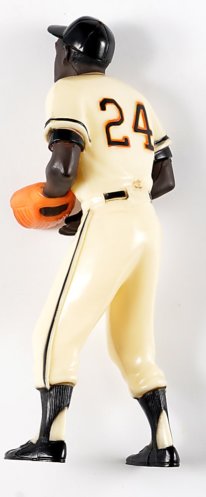 Willie Mays Signed Bat, Signed Photograph, and 1958-1963 Hartland Statue Trio